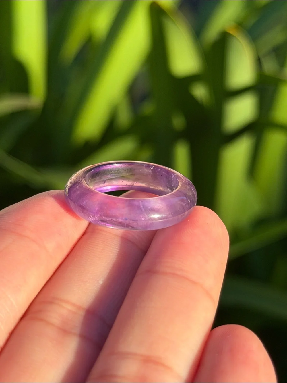 Size 6.25 Translucent Purple Amethyst Dome Ring 2197